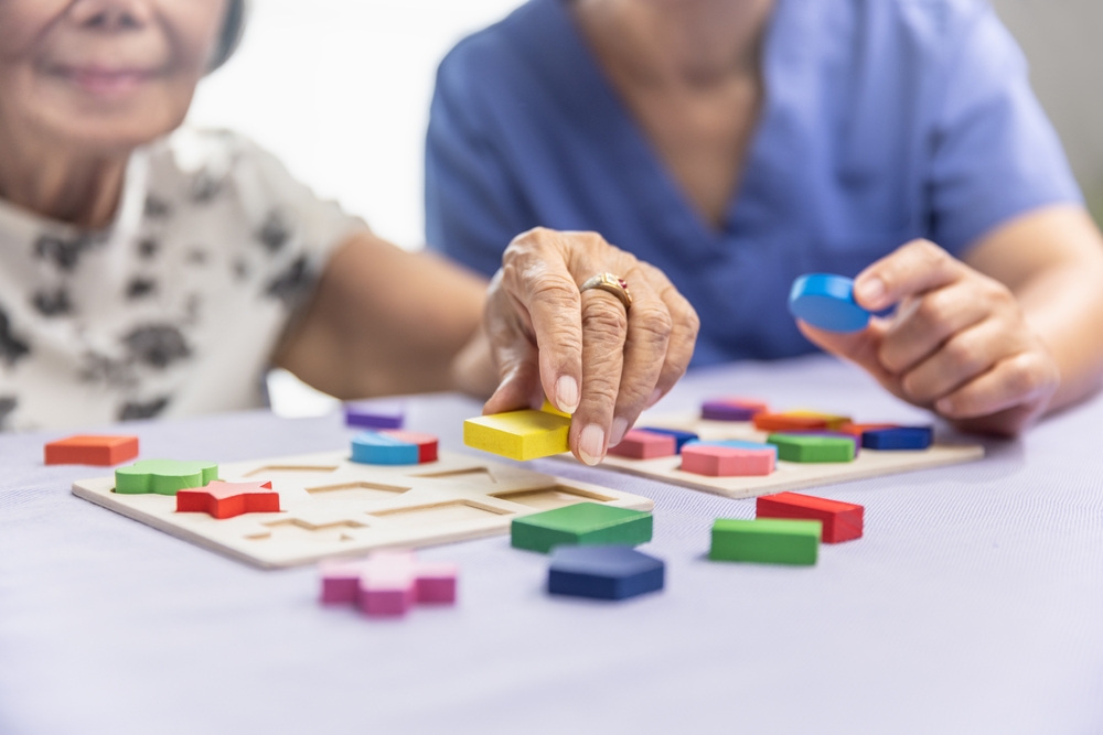 Memory game in memory care apartments.